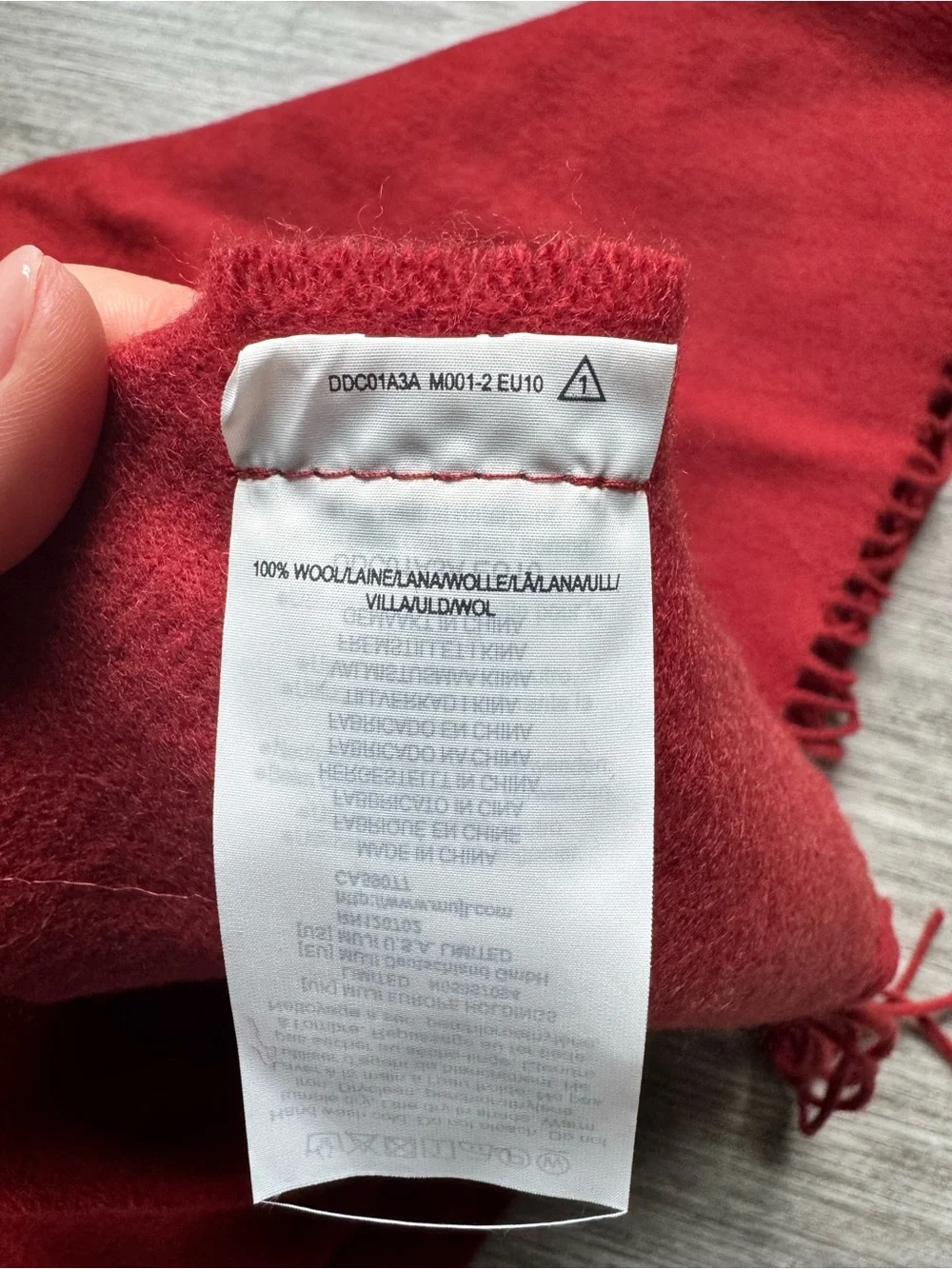 Muji Fringe Scarf in Deep Brick Red